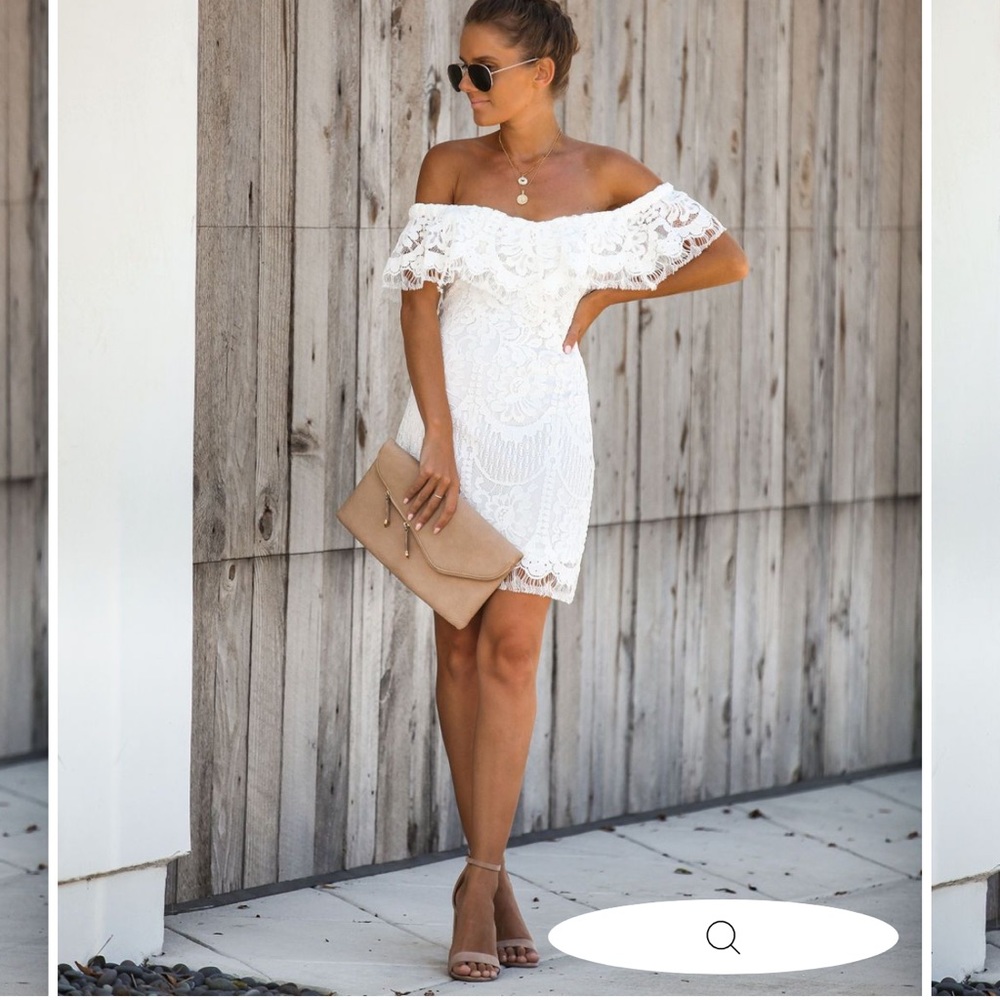 Vici Always Wanted Lace Off The Shoulder Dress
